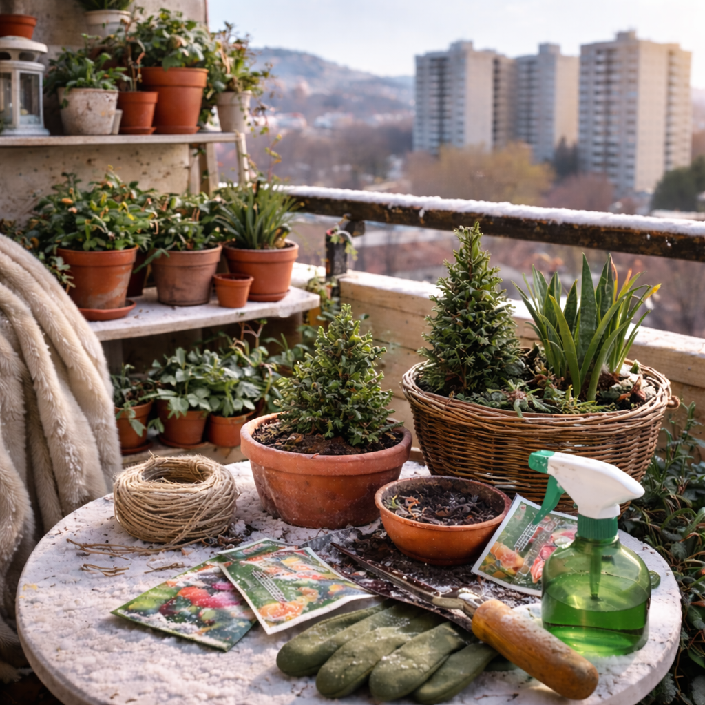 Február végi teendők lakótelepen – balkon növények és szobanövények felkészítése a tavaszra