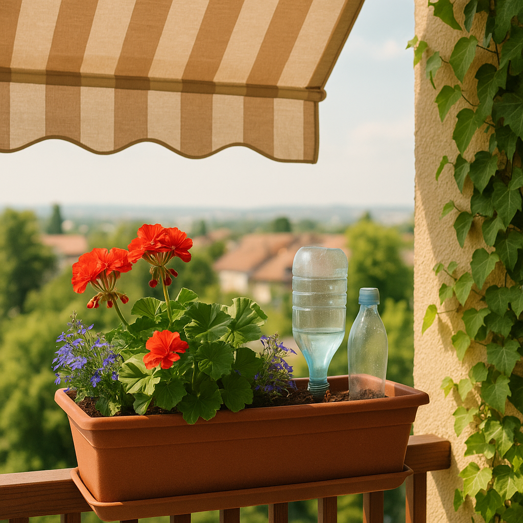 Balkon- és teraszkert nyári teendők: árnyékolás, locsolás és nyaralás előtti felkészülés